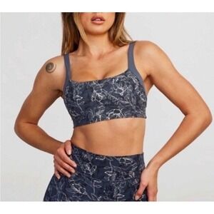 stori Wonder Mid Support Bra Floral Trip DUSK SAND DUSK Size 2 nwt